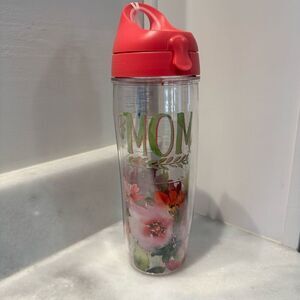 NWT Tervis Mom Watercolor Floral Clear WrapโTravel Tumbler Water Bottle with Lid